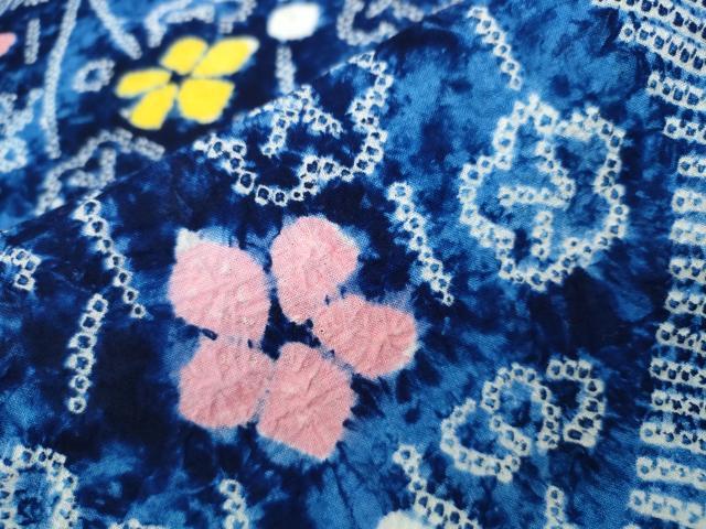 平和屋着物∴夏物 浴衣 有松鳴海絞り 枝梅文 綿 逸品 CABA0732ng