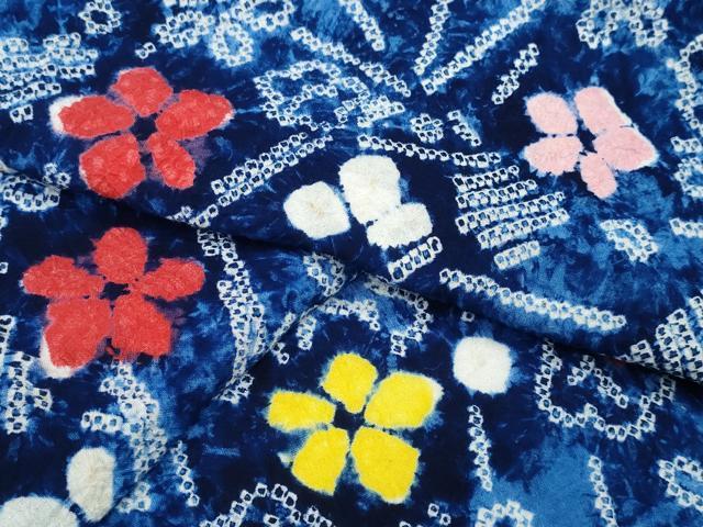 平和屋着物∴夏物 浴衣 有松鳴海絞り 枝梅文 綿 逸品 CABA0732ng