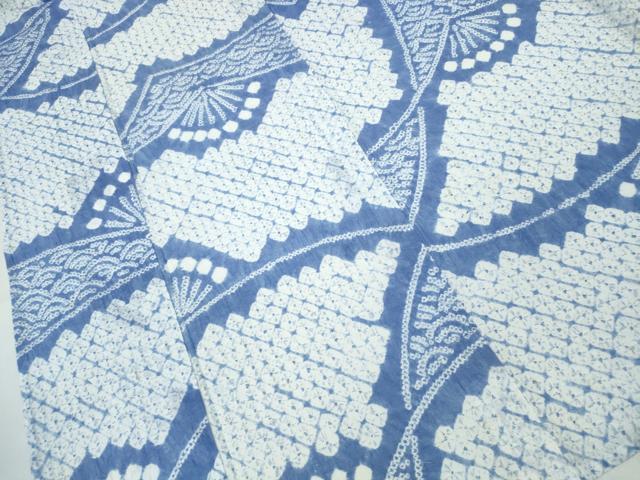 平和屋着物∴夏物 浴衣 有松鳴海絞り 立波吉祥文 綿 逸品 未使用 CABA0734ng