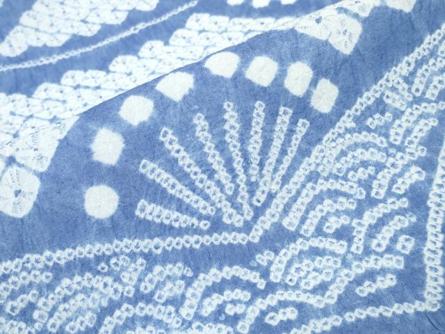 平和屋着物∴夏物 浴衣 有松鳴海絞り 立波吉祥文 綿 逸品 未使用 CABA0734ng