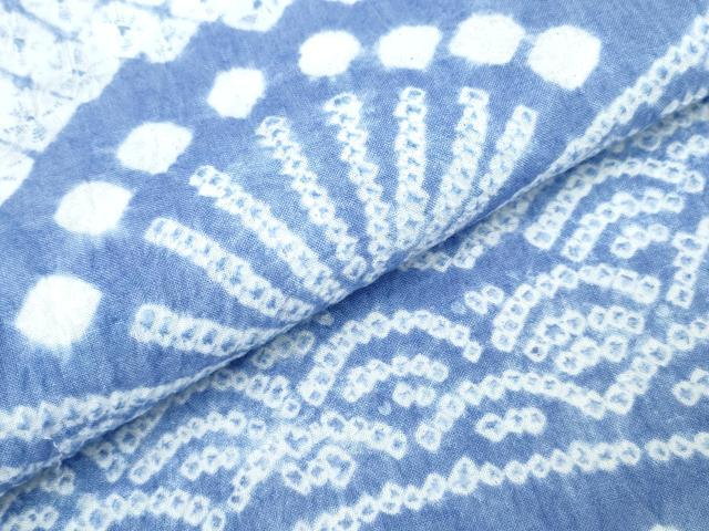 平和屋着物∴夏物 浴衣 有松鳴海絞り 立波吉祥文 綿 逸品 未使用 CABA0734ng