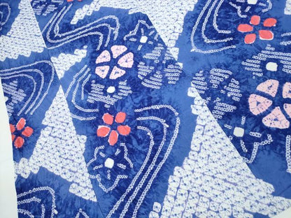 平和屋着物∴夏物 浴衣 有松鳴海絞り 流水舞花文 綿 逸品 CABA0736ng