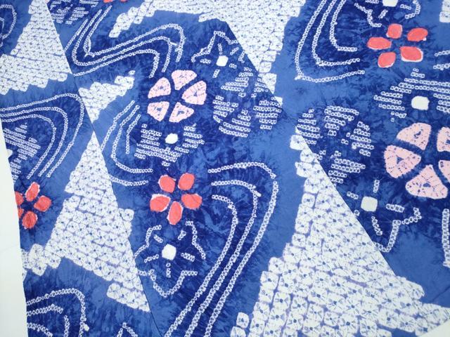 平和屋着物∴夏物 浴衣 有松鳴海絞り 流水舞花文 綿 逸品 CABA0736ng