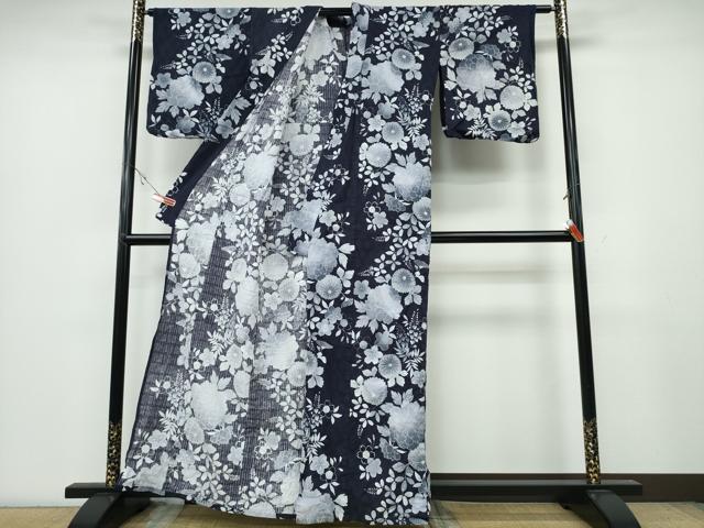 平和屋着物∴夏物 浴衣 草花尽くし 綿 逸品 CABA0741ng
