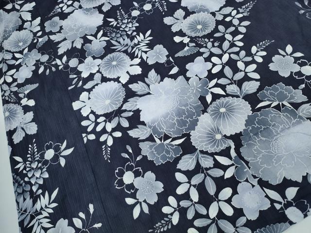 平和屋着物∴夏物　浴衣　草花尽くし　綿　逸品　CABA0741ng 平和屋着物∴夏物 浴衣 草花尽くし 綿 逸品 CABA0741ng