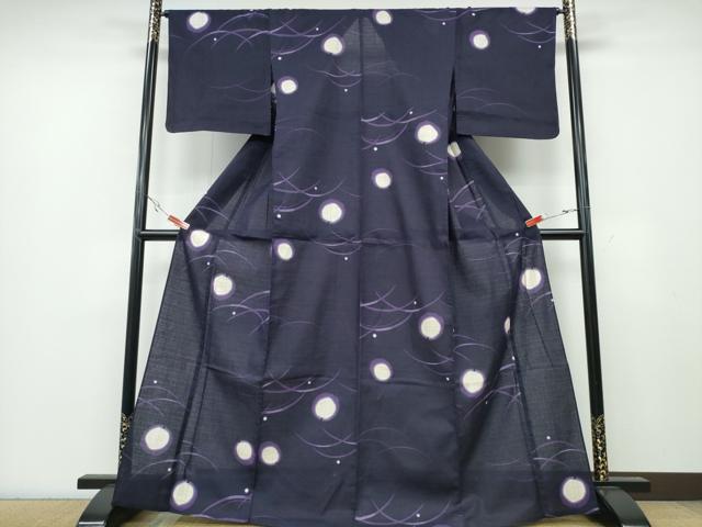 平和屋着物∴夏物　浴衣　ホタル　蛍　露芝文　綿　逸品　CABA0742ng