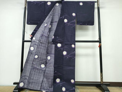 平和屋着物∴夏物　浴衣　ホタル　蛍　露芝文　綿　逸品　CABA0742ng
