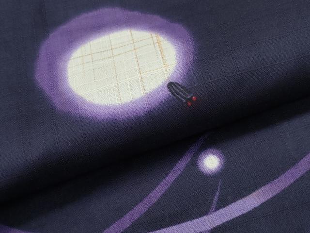 平和屋着物∴夏物　浴衣　ホタル　蛍　露芝文　綿　逸品　CABA0742ng