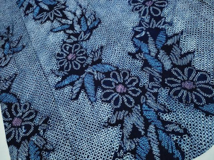 平和屋着物∴夏物 浴衣 有松鳴海絞り 笹菊文 綿 逸品 CABA0747ng