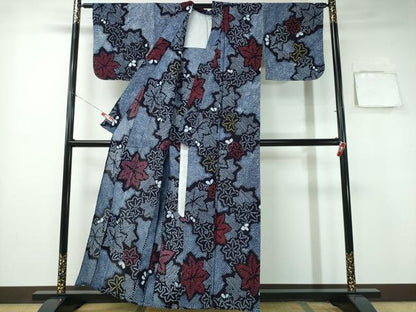 平和屋着物∴夏物 浴衣 有松鳴海絞り 舞葉文 綿 逸品 未使用 CABA0748ng