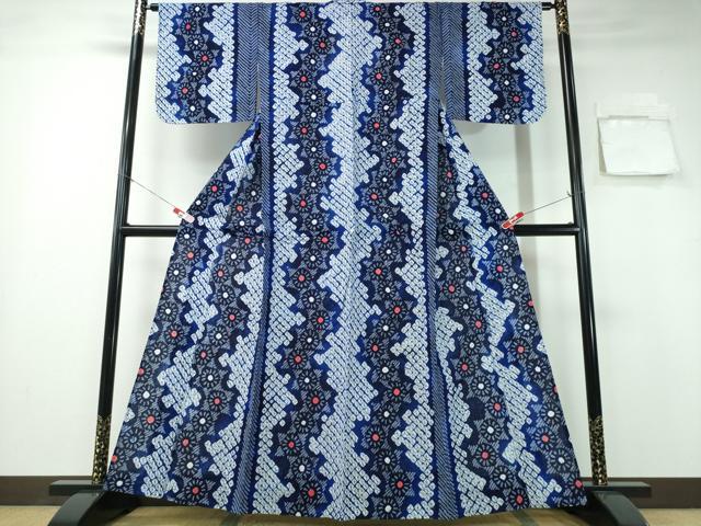 平和屋着物∴夏物 浴衣 有松鳴海絞り 舞花間道 綿 逸品 CABA0750ng