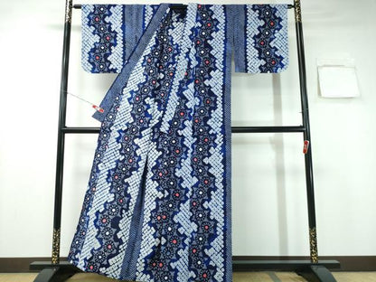 平和屋着物∴夏物 浴衣 有松鳴海絞り 舞花間道 綿 逸品 CABA0750ng