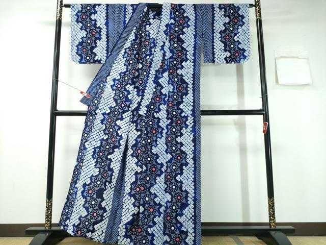 平和屋着物∴夏物 浴衣 有松鳴海絞り 舞花間道 綿 逸品 CABA0750ng