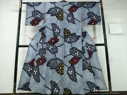 平和屋着物∴夏物 浴衣 有松鳴海絞り たんぽぽ花文 綿 逸品 CABA0751ng