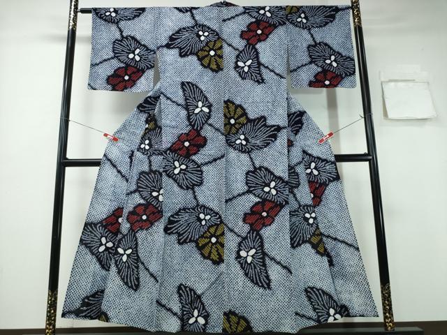 平和屋着物∴夏物 浴衣 有松鳴海絞り たんぽぽ花文 綿 逸品 CABA0751ng