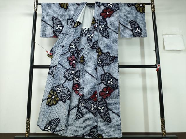 平和屋着物∴夏物 浴衣 有松鳴海絞り たんぽぽ花文 綿 逸品 平和屋着物