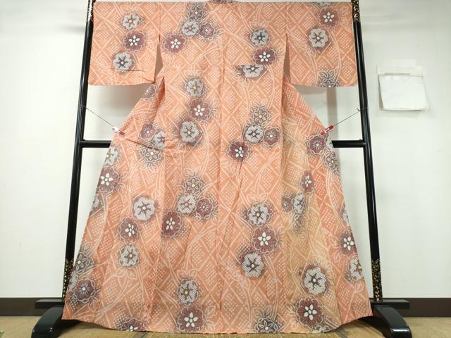 平和屋着物∴夏物 浴衣 有松鳴海絞り 菱舞花文 綿 逸品 CABA0752ng