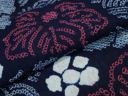 平和屋着物∴夏物 浴衣 有松鳴海絞り 青海波蔦の葉文 綿 逸品 CABA0753ng