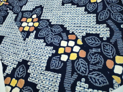 平和屋着物∴夏物 浴衣 有松鳴海絞り 枝花文 綿 逸品 CABA0754ng