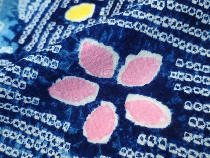 平和屋着物∴夏物 浴衣 有松鳴海絞り 舞花文 綿 逸品 CABA0757ng