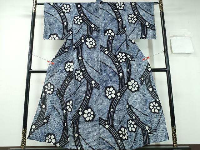 平和屋着物∴夏物 浴衣 有松鳴海絞り 枝花文 綿 逸品 未使用 CABA0764ng