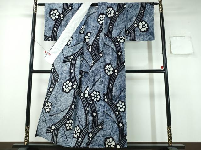 平和屋着物∴夏物 浴衣 有松鳴海絞り 枝花文 綿 逸品 未使用 CABA0764ng