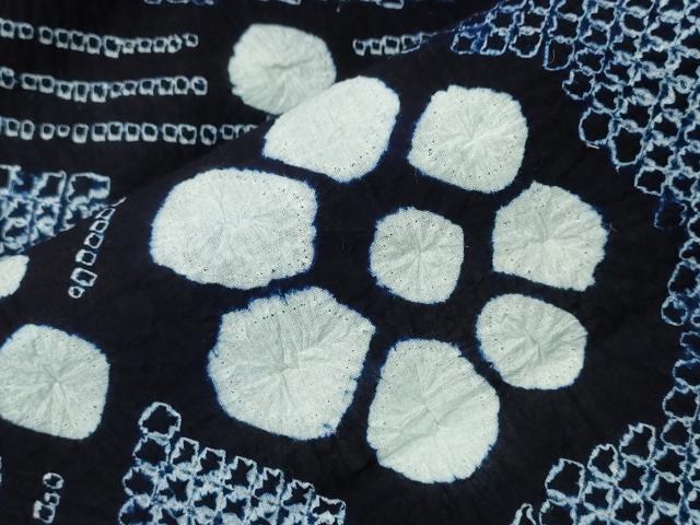 平和屋着物∴夏物 浴衣 有松鳴海絞り 枝花文 綿 逸品 未使用 CABA0764ng