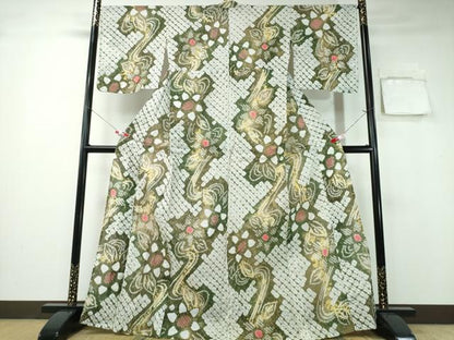 平和屋着物∴夏物 浴衣 有松鳴海絞り 流水舞花文 綿 逸品 未使用 CABA0766ng