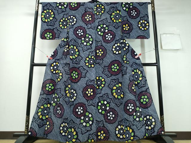 平和屋着物∴夏物 浴衣 有松鳴海絞り 舞菊尽くし 綿 逸品 CABA0767ng