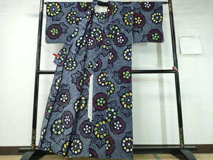 平和屋着物∴夏物 浴衣 有松鳴海絞り 舞菊尽くし 綿 逸品 CABA0767ng
