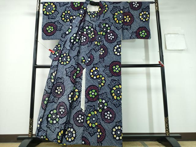 平和屋着物∴夏物 浴衣 有松鳴海絞り 舞菊尽くし 綿 逸品 CABA0767ng