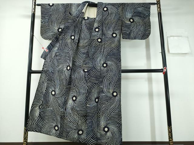 平和屋着物∴夏物 浴衣 有松鳴海絞り 立波文 綿 逸品 CABA0769ng