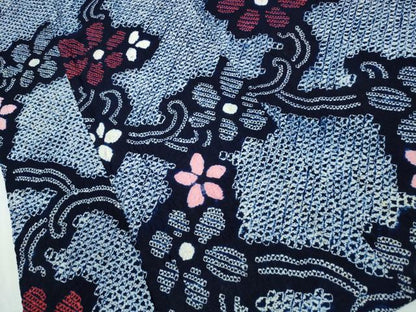 平和屋着物∴夏物 浴衣 有松鳴海絞り 花唐草文 綿 逸品 CABA0770ng