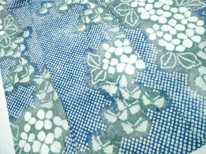 平和屋着物∴夏物　浴衣　有松鳴海絞り　紫陽花　綿　逸品　CABA0771ng
