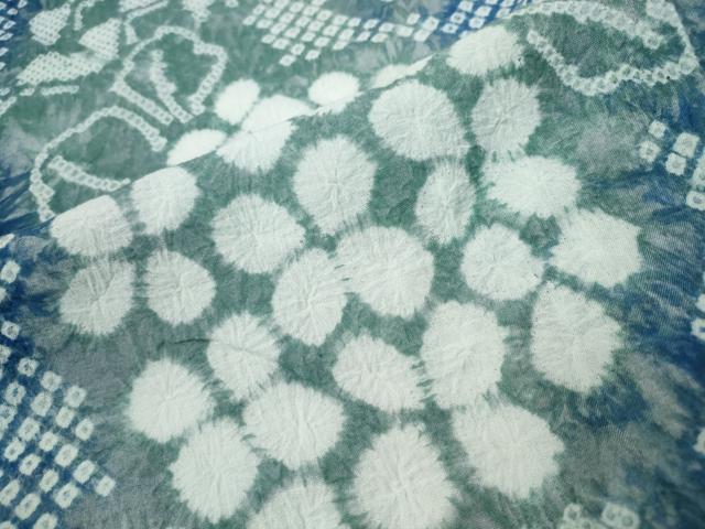 平和屋着物∴夏物　浴衣　有松鳴海絞り　紫陽花　綿　逸品　CABA0771ng