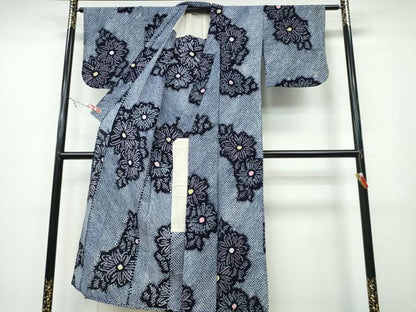 平和屋着物∴夏物 浴衣 有松鳴海絞り 舞菊文 綿 逸品 CABA0775ng