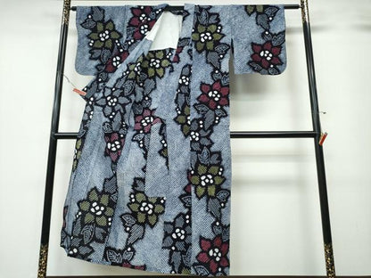 平和屋着物∴夏物 浴衣 有松鳴海絞り 舞花文 綿 逸品 CABA0777ng