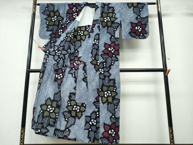 平和屋着物∴夏物 浴衣 有松鳴海絞り 舞花文 綿 逸品 CABA0777ng