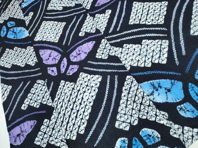 平和屋着物∴夏物 浴衣 有松鳴海絞り 舞蝶文 綿 逸品 CABA0778ng