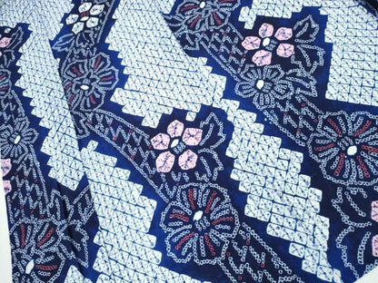平和屋着物∴夏物 浴衣 有松鳴海絞り 枝椿花文 綿 逸品 CABA0779ng