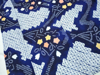 平和屋着物∴夏物 浴衣 有松鳴海絞り 流水花束文 綿 逸品 未使用 CABA0780ng