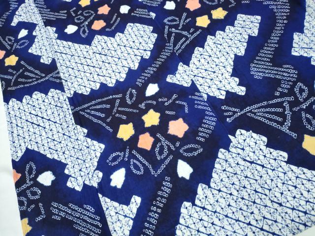 平和屋着物∴夏物 浴衣 有松鳴海絞り 流水花束文 綿 逸品 未使用 CABA0780ng