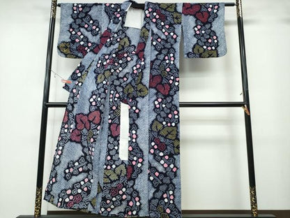 平和屋着物∴夏物 浴衣 有松鳴海絞り 桐花文 綿 逸品 CABA0784ng