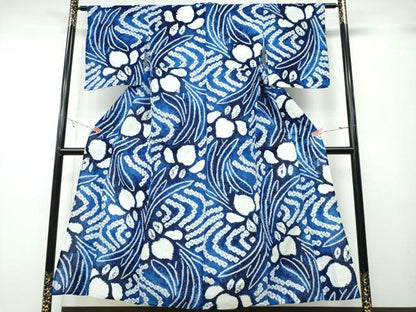 平和屋着物∴夏物 浴衣 有松鳴海絞り 杜若 綿 逸品 CABA0785ng
