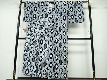 平和屋着物∴夏物 浴衣 有松鳴海絞り 松川菱吉祥文 綿 逸品 CABA0787ng