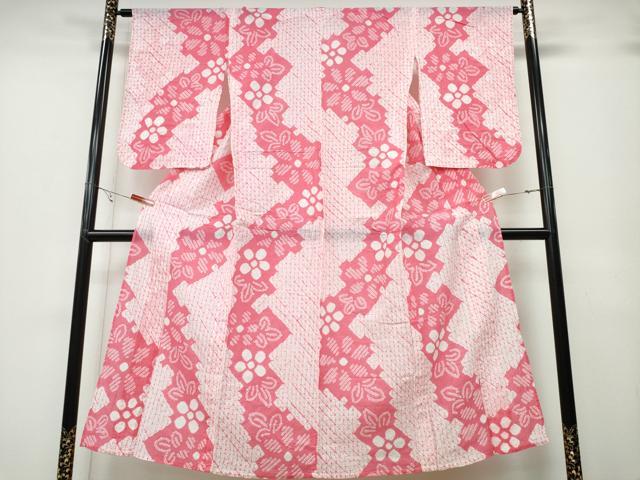 平和屋着物∴夏物 浴衣 有松鳴海絞り 舞花文 綿 逸品 CABA0791ng