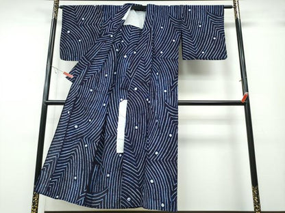 平和屋着物∴夏物 浴衣 有松鳴海絞り 吉祥丸文 綿 逸品 CABA0794ng