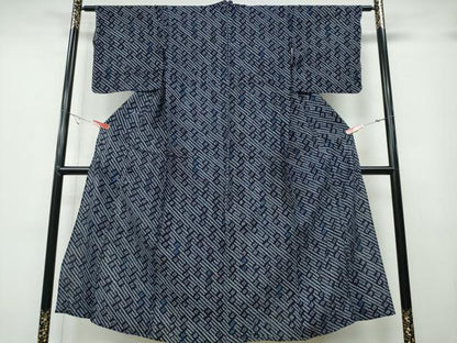 平和屋着物∴夏物 浴衣 有松鳴海絞り 菱吉祥文 綿 逸品 CABA0795ng