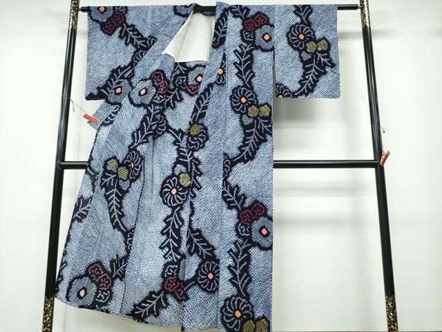 平和屋着物∴夏物 浴衣 有松鳴海絞り 枝菊文 綿 逸品 CABA0798ng