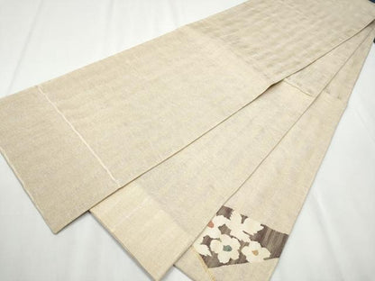 平和屋着物▽スリーシーズン 春夏秋 太鼓柄袋帯 切嵌花文 金糸 正絹 逸品 CABA0828hy
